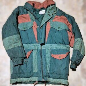 LONDON FOG Green Brown Woman's Jacket Size 16 Unique